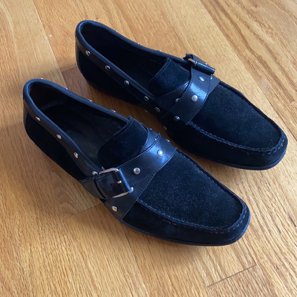 Donald J Pliner Suede Black Shoes